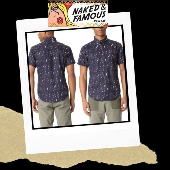 Naked & Famous Arrow Print Short Sleeve NWOT 09/24 - Picture 9 of 9